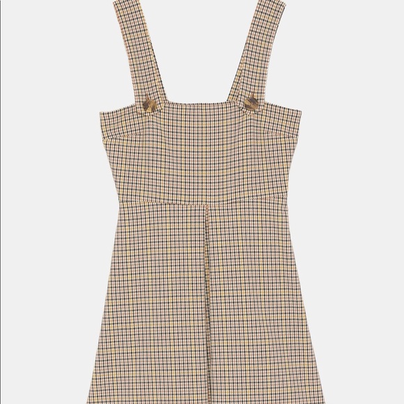 zara plaid overall dress